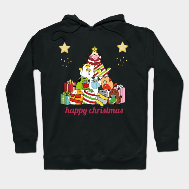 t-shirt happy christmas with cats 2020 Hoodie by yamiston